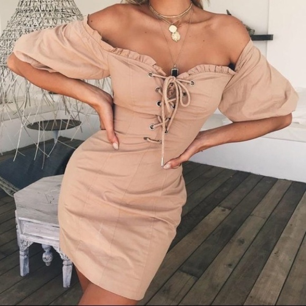 I Am Gia tan mini Alya dress sz XS (w26)